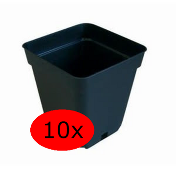 Grow Pot Square 0.5 liter 9x9 cm Black 10 Pieces